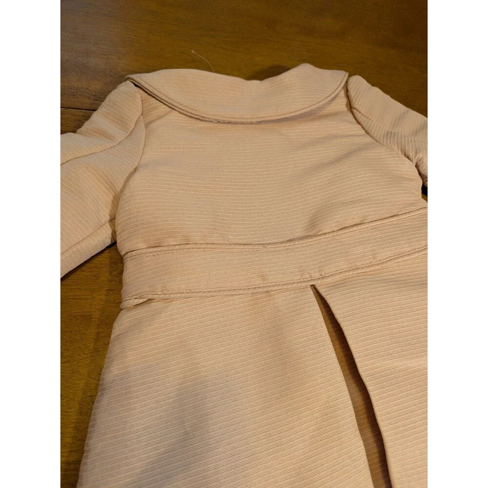 Catherine Malandrino Girls Textured Coat Dress 4Y Cream/Pink Trench